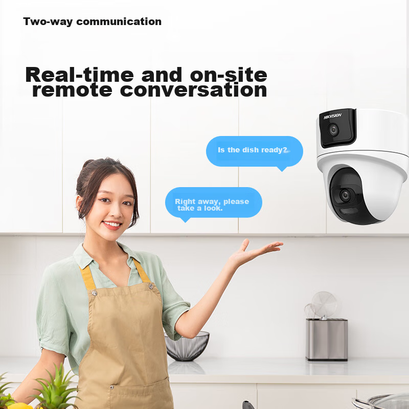 HIKVISION Wireless Dual Camera for Home Use, WiFi Pan-Tilt 360-Degree Coverage,...