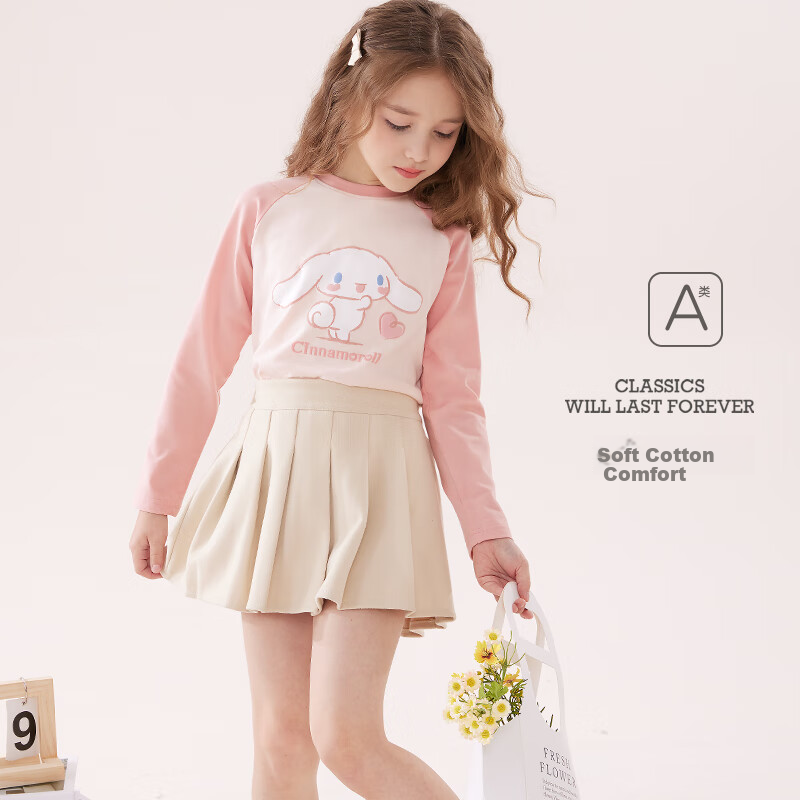 Hello Kitty Girls' Long Sleeve T-shirt Spring and Autumn Children's Bottoming Sh...