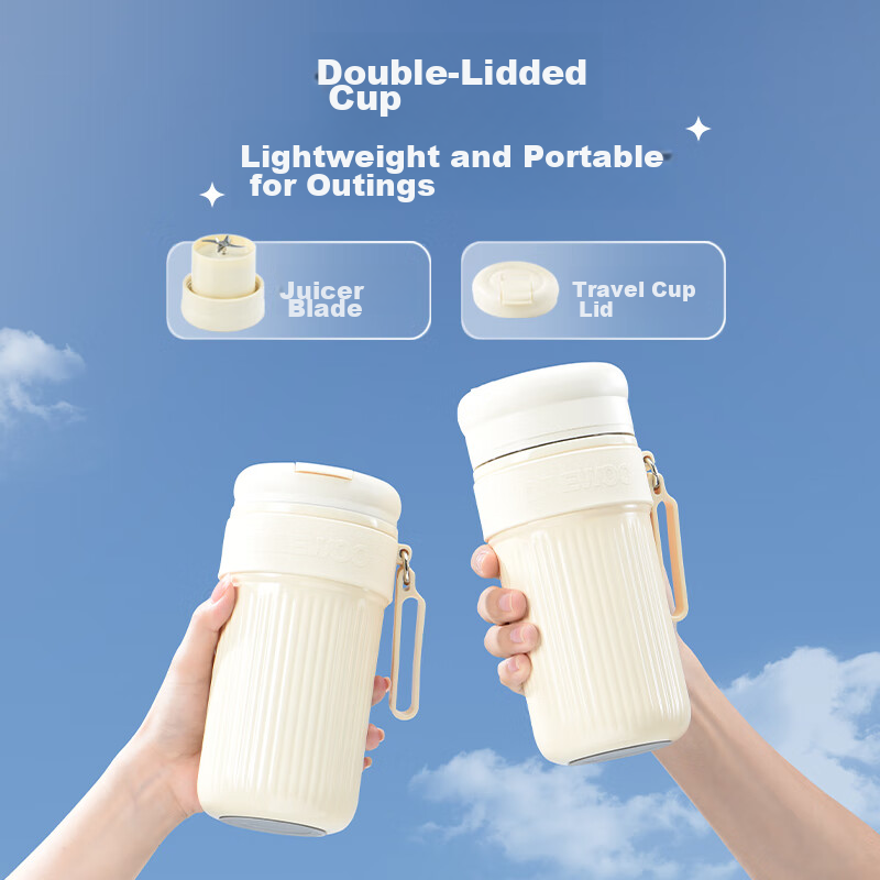 DAEWOO Juicer, Portable Juicing Cup, Home Wireless Small Mini Juice Blender, Mil...