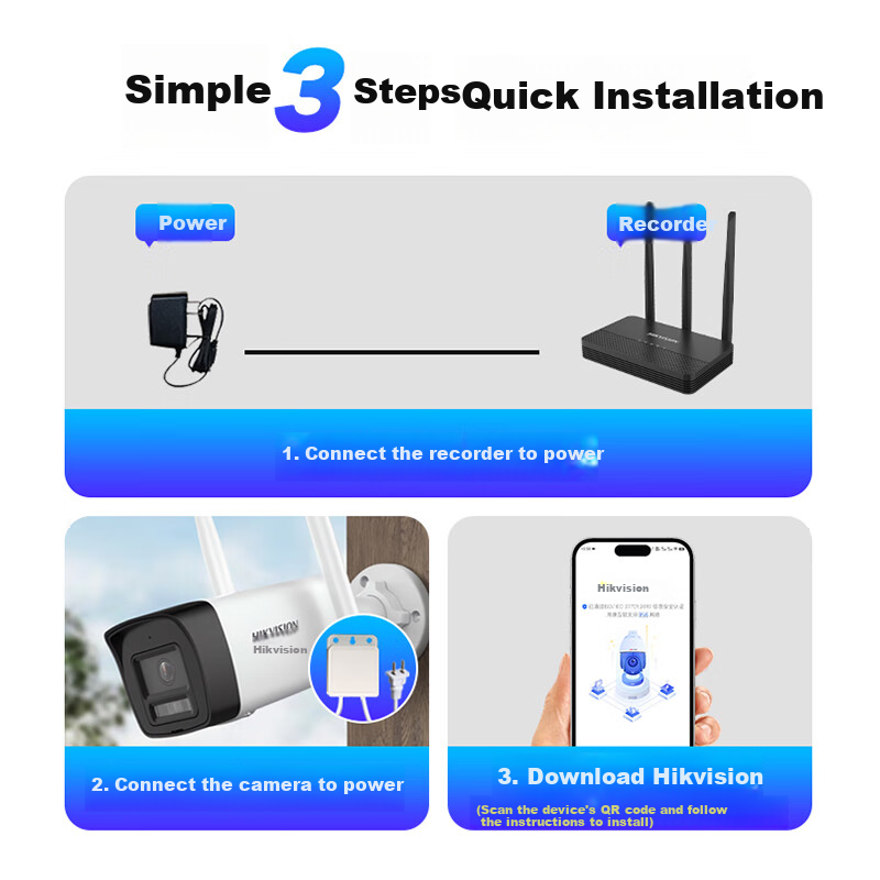 HIKVISION 4G Lifetime Free Traffic Wireless Camera 4 Million Pixels Wire-Free 1-...