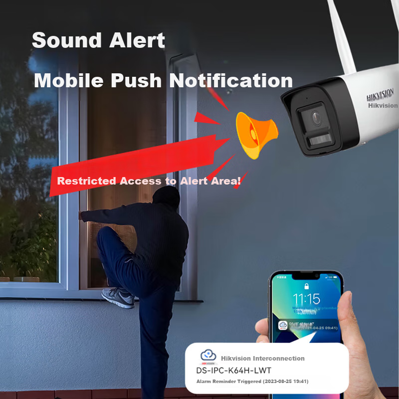 HIKVISION 4G Lifetime Free Traffic Wireless Camera 4 Million Pixels Wire-Free 1-...