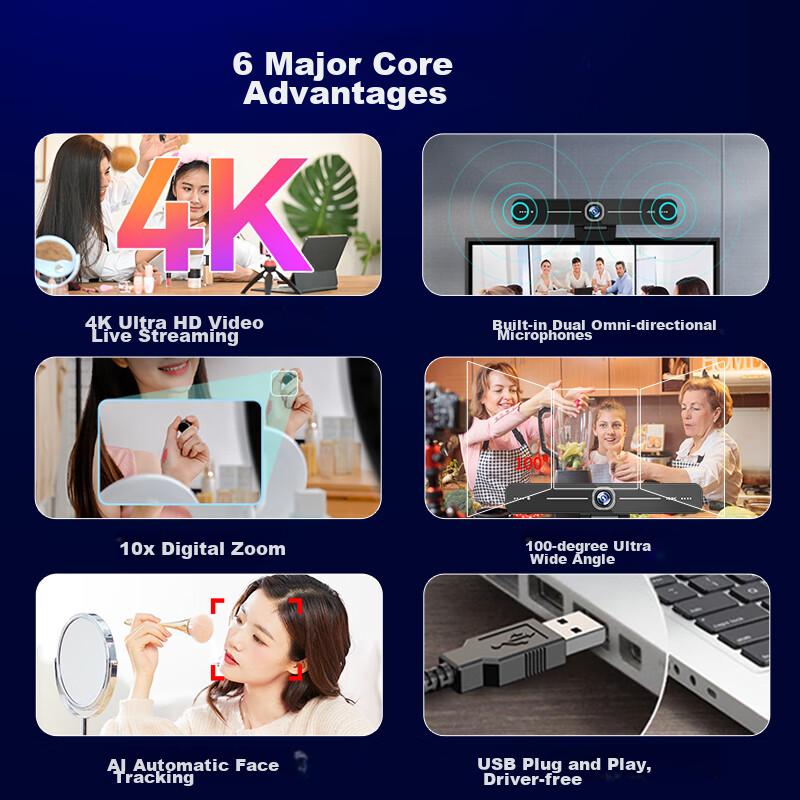 HIKVISION Live Streaming Camera, 4K Ultra-High Definition, 100° Wide-Angle Lens,...