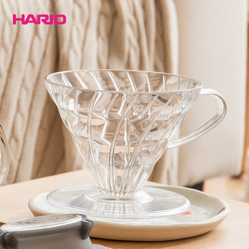 HARIOV60 Japanese Heat-Resistant Resin Pour-Over Coffee Filter Cup, Coffee Filte...