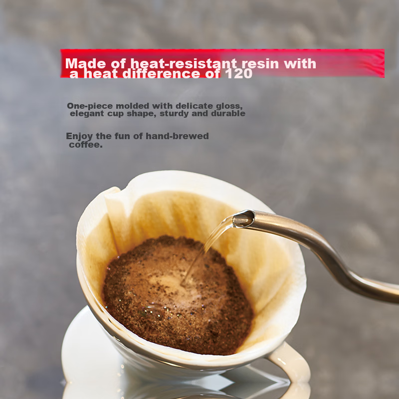 HARIOV60 Japanese Heat-Resistant Resin Pour-Over Coffee Filter Cup, Coffee Filte...