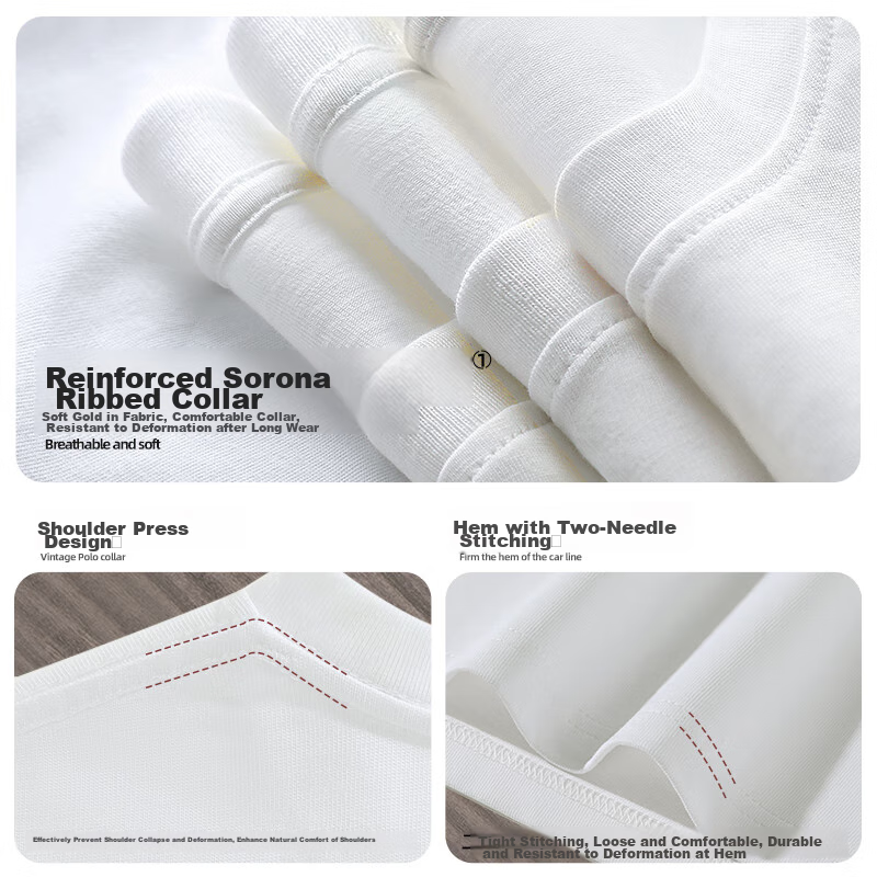 GLM Long-Sleeve T-Shirt for Men, Autumn Heavyweight Pure Cotton Undershirt, Tren...