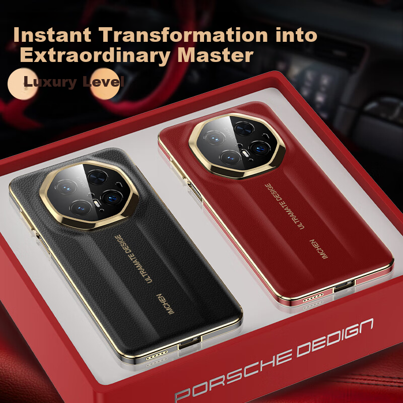 IM-CHEN Porsche Master Series Leather Phone Case for Huawei Mate 70 Pro and Mate...