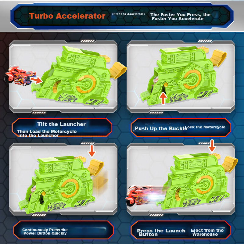 iDoon Fierce Dog Motorcycle Racing Car Boys' Birthday Toy Set, Pull-Back Inertia...