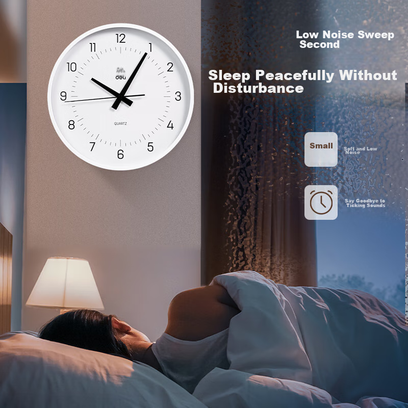 Deli Simple And Stylish Wall Clock, Bedroom And Living Room Time Reminder, No Dr...