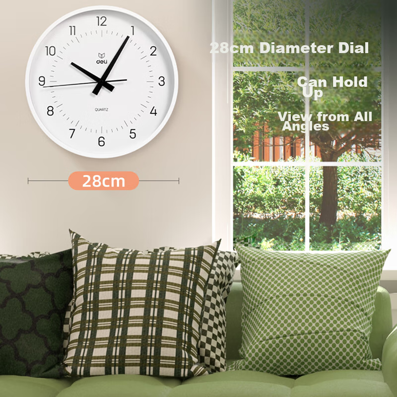 Deli Simple And Stylish Wall Clock, Bedroom And Living Room Time Reminder, No Dr...
