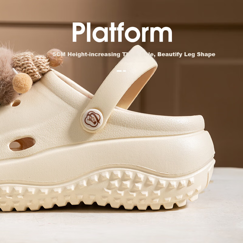 Daxi Mr. Xiaomeiqiu Women's Summer Thick-Soled Outdoor Slippers with Increased H...