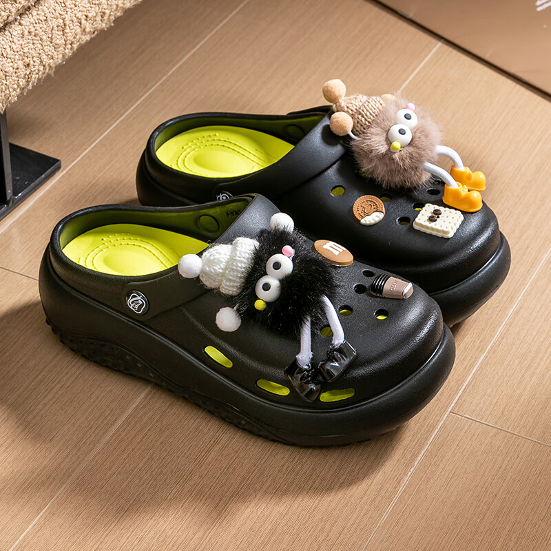 Daxi Mr. Xiaomeiqiu Women's Summer Thick-Soled Outdoor Slippers with Increased H...