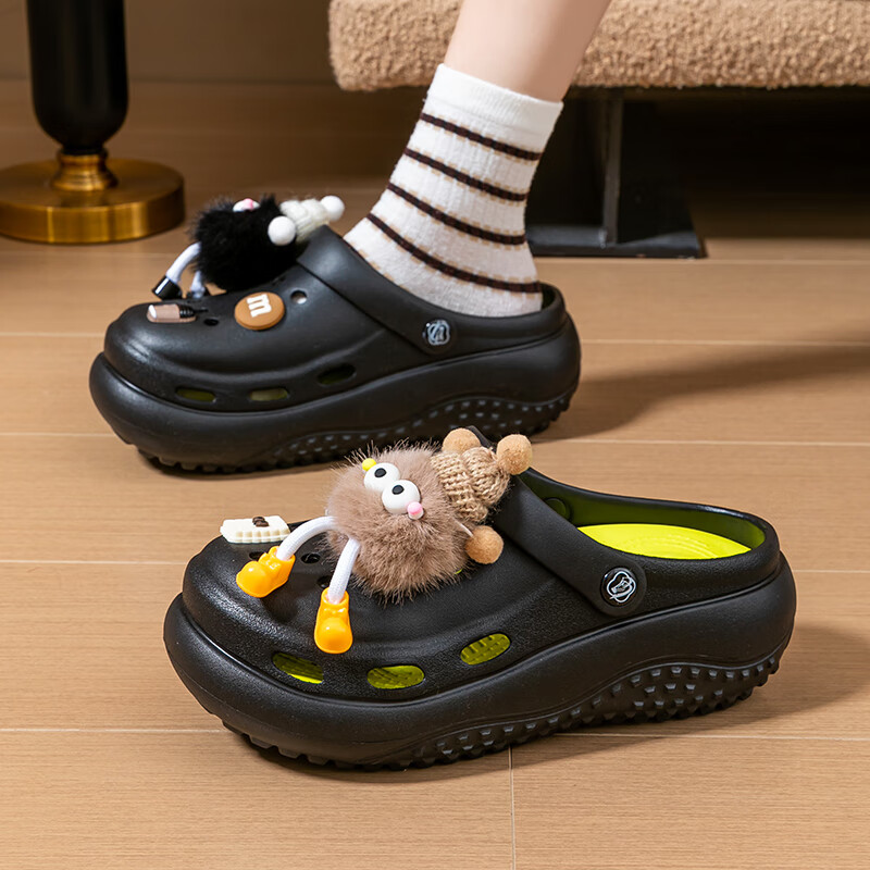 Daxi Mr. Xiaomeiqiu Women's Summer Thick-Soled Outdoor Slippers with Increased H...