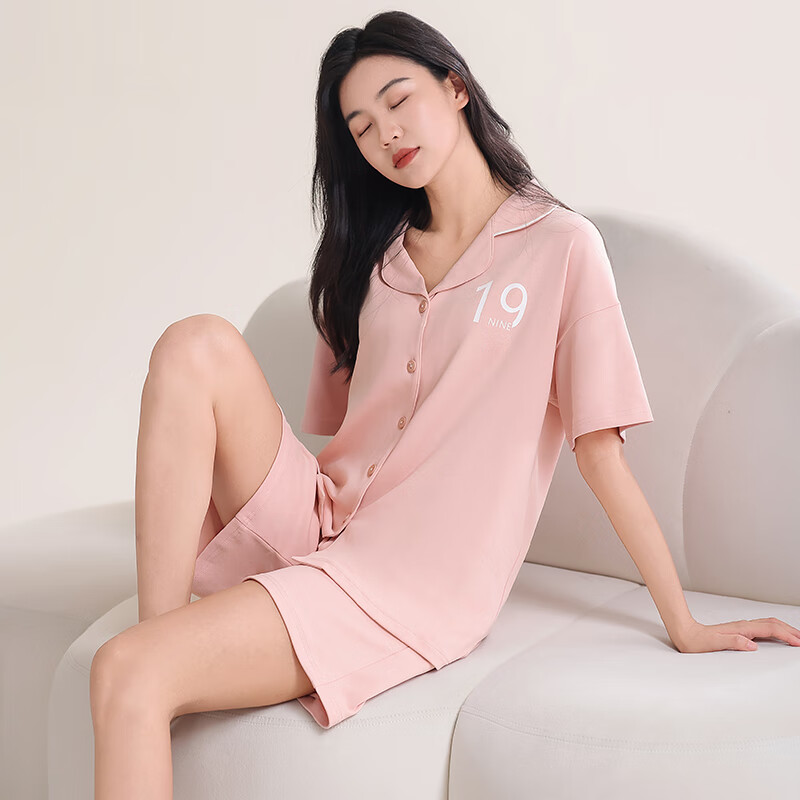 JOAE [100% Pure Cotton] High-End Women's Pajamas, Summer Thin Short-Sleeve Short...