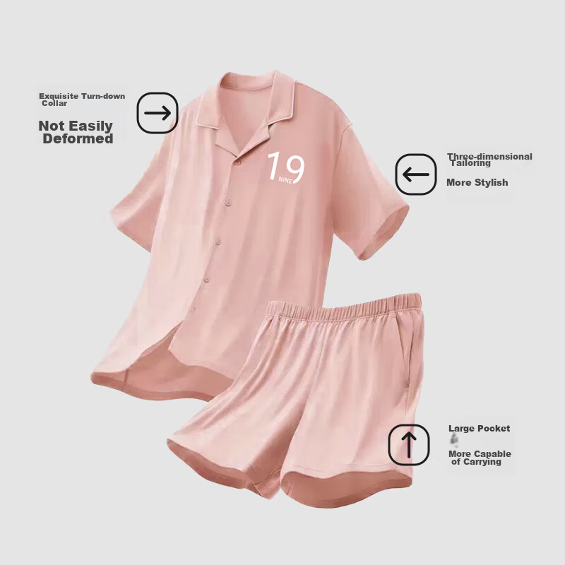 JOAE [100% Pure Cotton] High-End Women's Pajamas, Summer Thin Short-Sleeve Short...