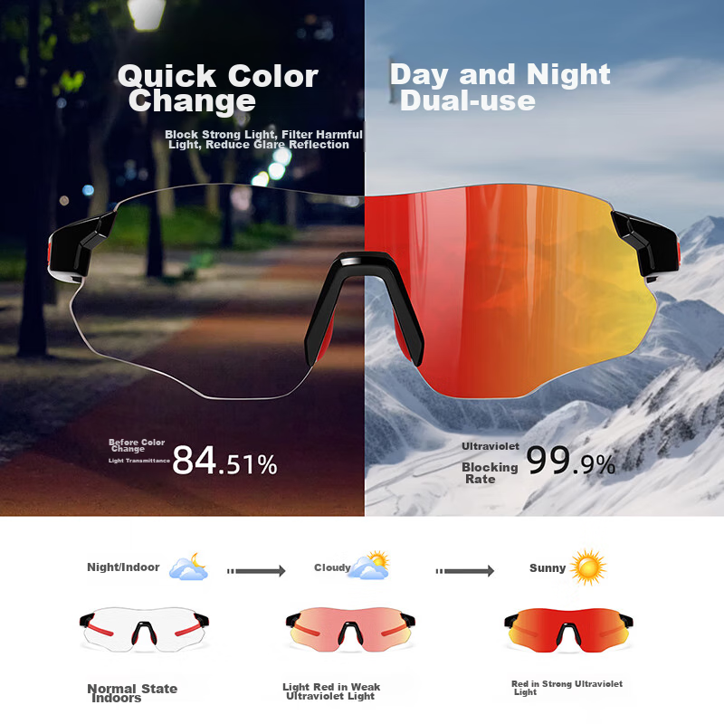 HLA Cycling Glasses, Day And Night Use, Photochromic Sunglasses, for Men And Wom...
