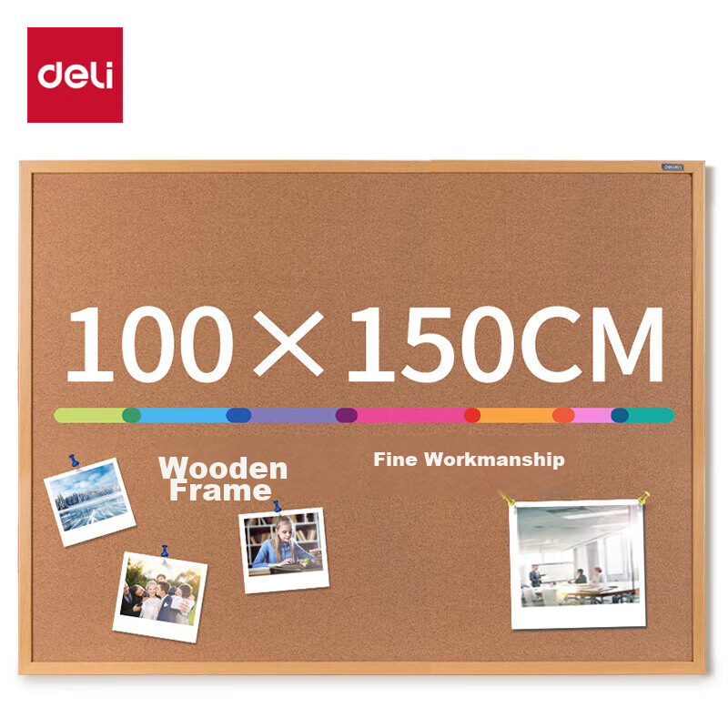 Deli 150*100cm Cork Message Board, Whiteboard, Home Memo Board, Pin-Insertable P...