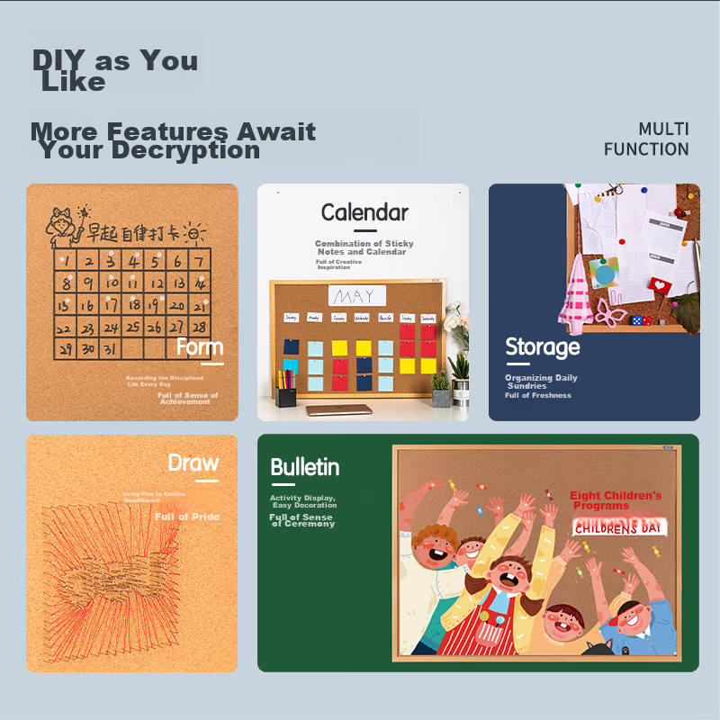 Deli 150*100cm Cork Message Board, Whiteboard, Home Memo Board, Pin-Insertable P...