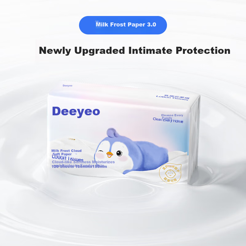 DeYou 3-Ply 120 Sheets x 30 Packs Facial Tissue Paper Ultra Soft Baby Special Fa...