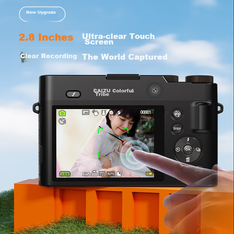 CAIZU Dual-Camera 6400W High-Definition Mirrorless Camera, Entry-Level Student S...