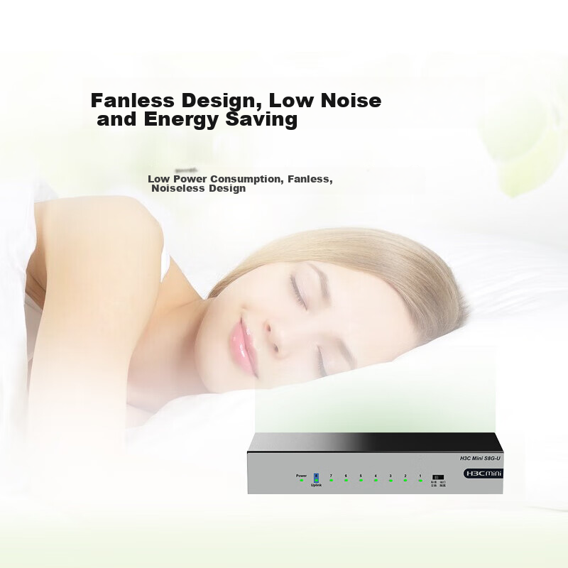 H3C 8-Port Gigabit Switch, Unmanaged Enterprise-Grade Switch, Monitoring Network...