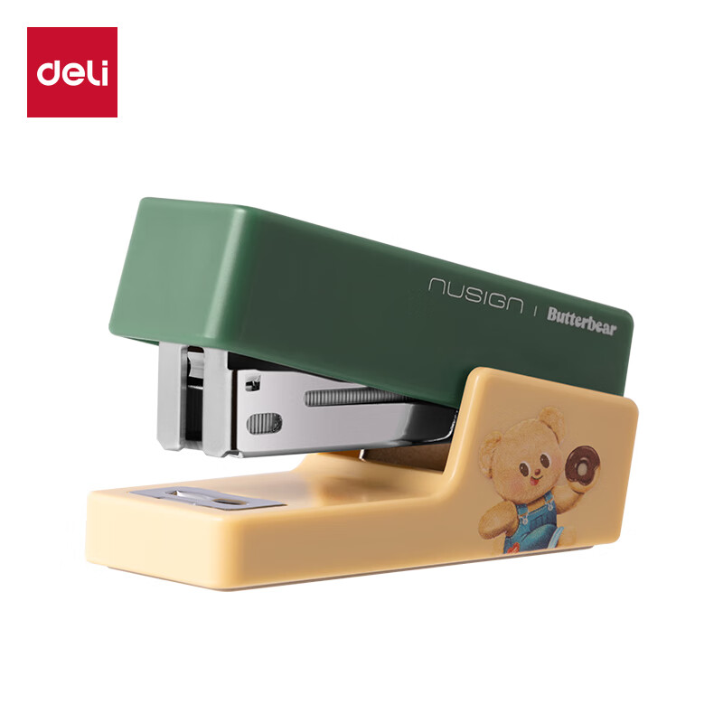 Deli Yellow Bear 20-Page Mini Stapler, Compatible with 24/6, Office Supplies, St...