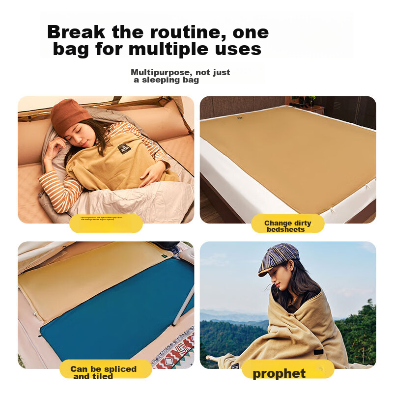 Pelliot Outdoor Sleeping Bag, Autumn And Winter Adult Camping, Dirt-Proof Fleece...