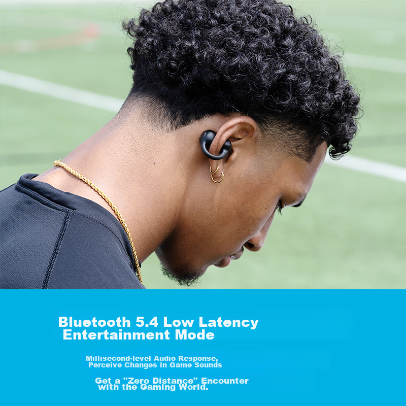 JLab Flex Open Bluetooth Earphones, Clip-On Bone Conduction Concept, Open-Style...