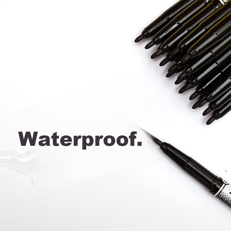 M&G Stationery, Black Dual-Tip Marker Pen, Waterproof Marker, Oil-Based Pen, Chi...