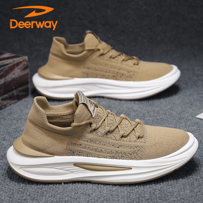 DEERWAY Men's Shoes 2025 Summer Dad Shoes Men's Thick-soled Breathable Fashion S...