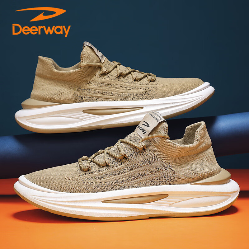 DEERWAY Men's Shoes 2025 Summer Dad Shoes Men's Thick-soled Breathable Fashion S...