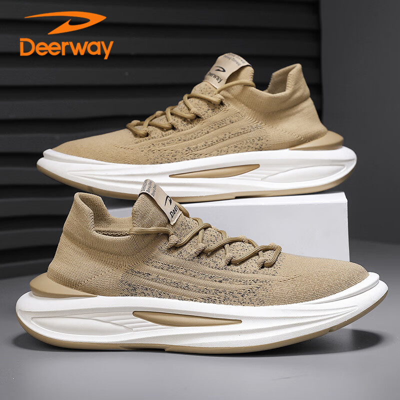 DEERWAY Men's Shoes 2025 Summer Dad Shoes Men's Thick-soled Breathable Fashion S...