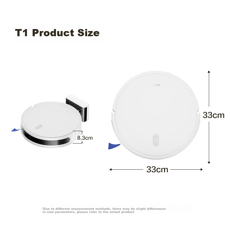 Haier T1 Robot Vacuum Cleaner with Mopping Function, Automatic Cleaning, 8000Pa...