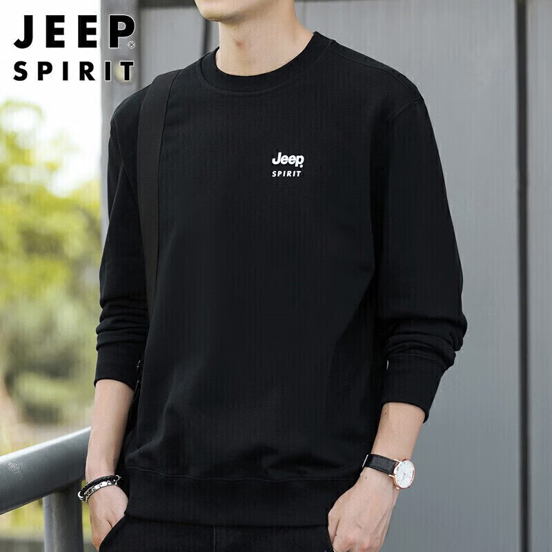 JEEP SPIRIT Men's Sweatshirt, Spring And Summer Top, Men's Round Neck Undershirt...