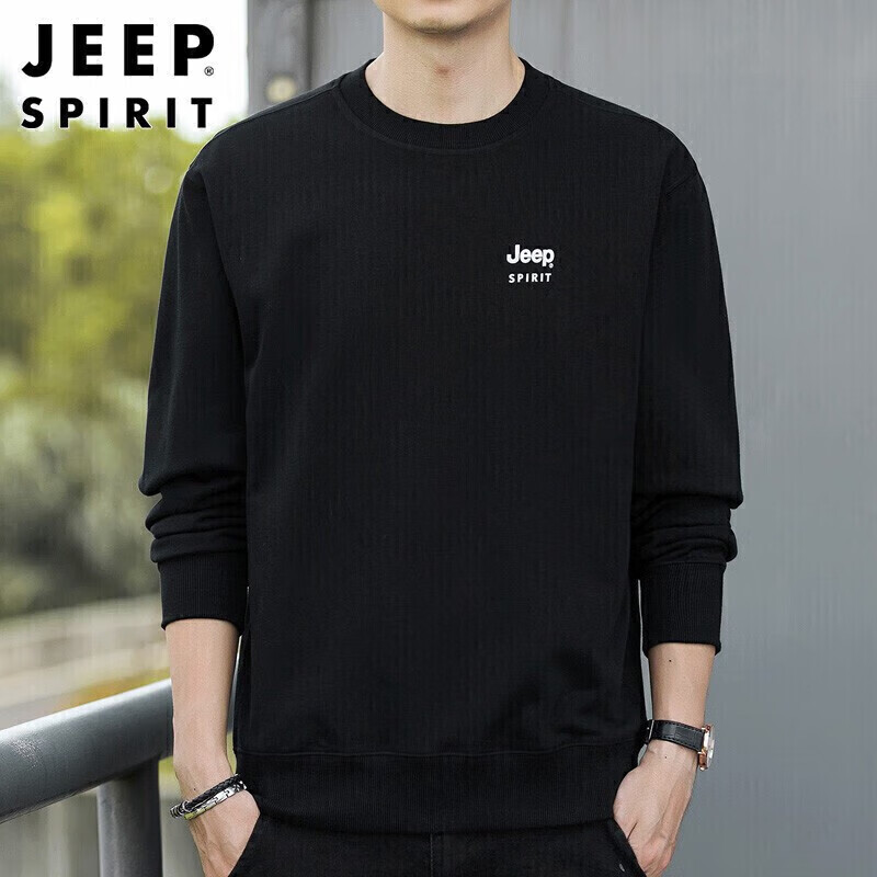 JEEP SPIRIT Men's Sweatshirt, Spring And Summer Top, Men's Round Neck Undershirt...