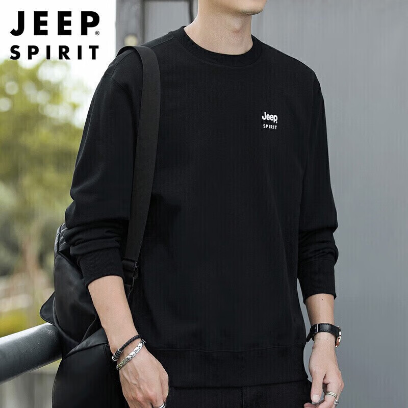 JEEP SPIRIT Men's Sweatshirt, Spring And Summer Top, Men's Round Neck Undershirt...