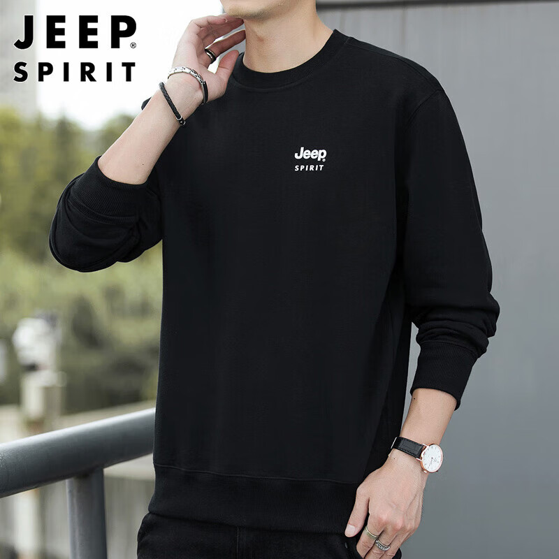 JEEP SPIRIT Men's Sweatshirt, Spring And Summer Top, Men's Round Neck Undershirt...