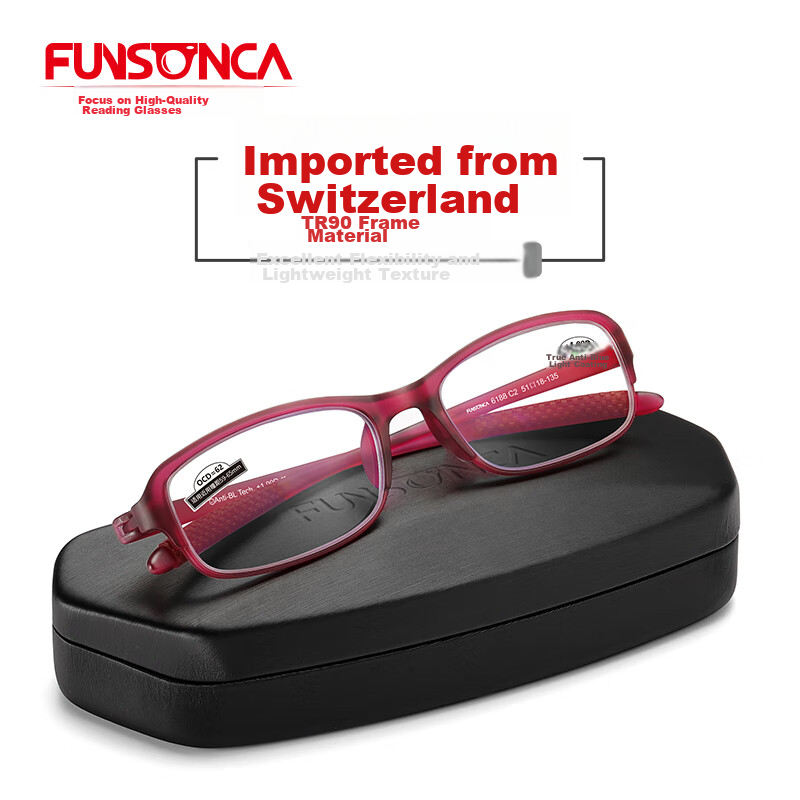 Funsonca Anti-Blue Light Ultra-Light Imported Material Non-Metal Reading Glasses...