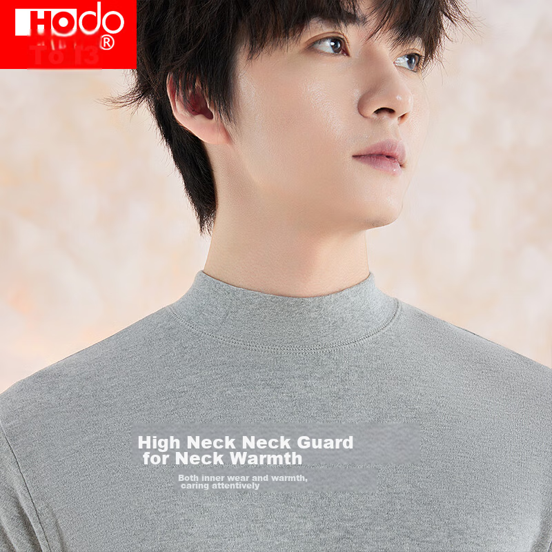 Hongdou Men's Autumn Underwear Set, Pure Cotton Mid-High Collar Cotton Sweater,...