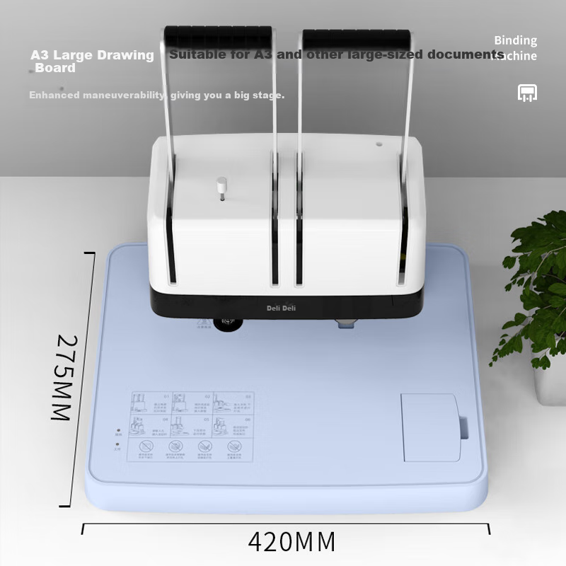 Deli 30mm Manual Voucher Binding Machine 300 Pages Financial Binding Machine Man...