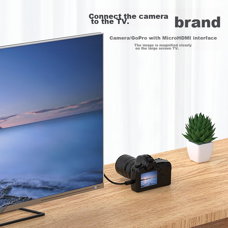 Biaze Micro HDMI to HDMI Adapter Cable, HDMI 2.0 Version, 4K 60Hz High-Definitio...