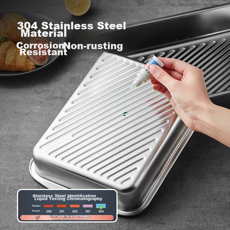 Chuidahuang 304 Stainless Steel Lobster Plate, Household Rectangular Serving Tra...