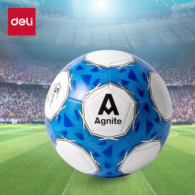 Deli No. 5 Standard Soccer Ball, Youth Student Machine-Stitched, Wear-Resistant,...