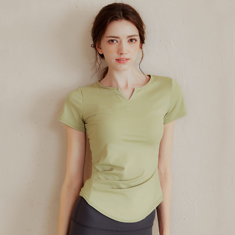 Huiang Yoga Wear for Women, Sports Short-Sleeve T-Shirt, Tight-Fitting Quick-Dry...