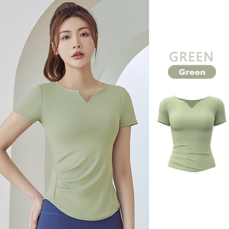 Huiang Yoga Wear for Women, Sports Short-Sleeve T-Shirt, Tight-Fitting Quick-Dry...