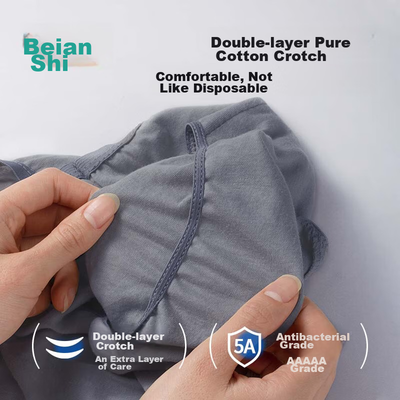 Beianshi Disposable Men's Boxer Briefs, Large Size, Pure Cotton, Sterile, Travel...
