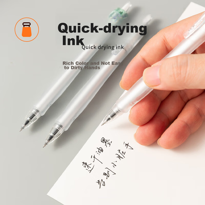 Chenguang (M&G) Stationery 0.5mm Black Retractable Gel Pen GP1008, Transparent S...