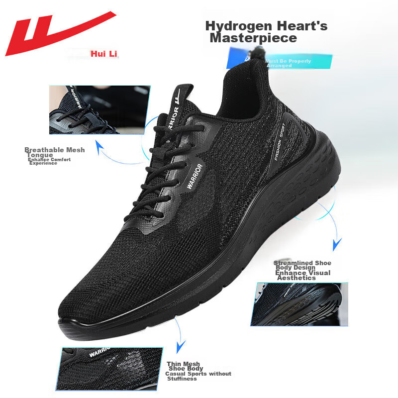 Warrior Running Shoes for Men, Lightweight Breathable Soft-Soled Mesh Shoes, Sho...