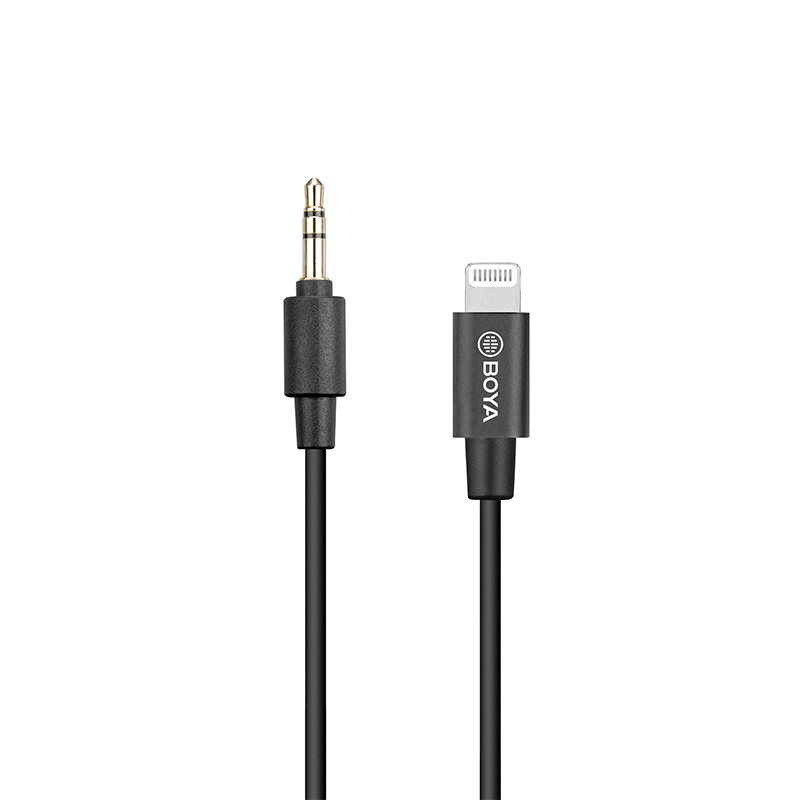 BOYA BY-K1 0.2m 3.5mm TRS Male to Lightning Male Microphone Adapter Cable
