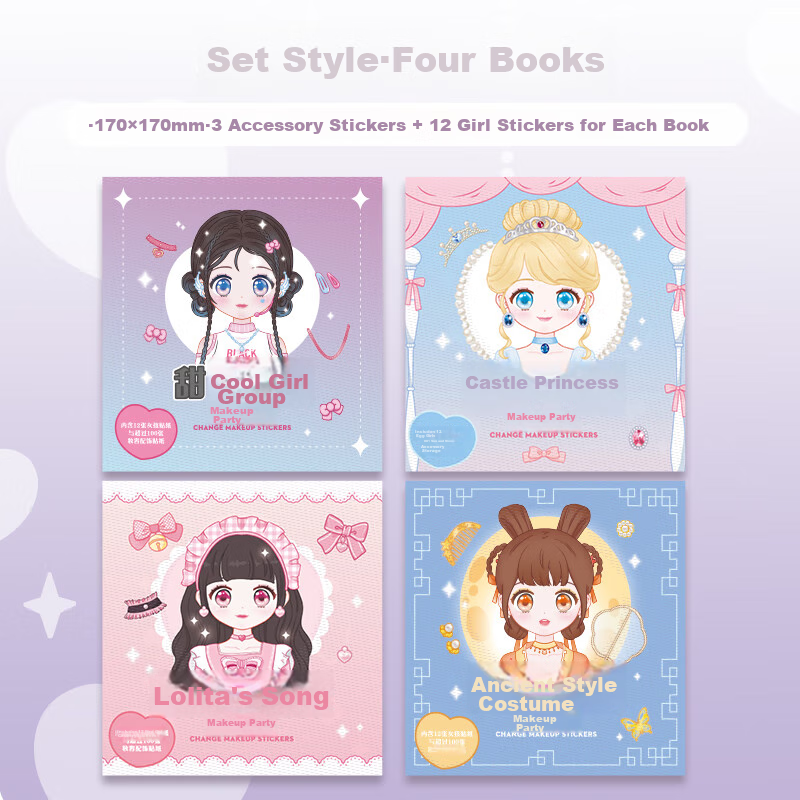 COOKSS Princess Dress-Up Sticker Book, Children's Toy for Ages 3-6, Girl's Makeu...