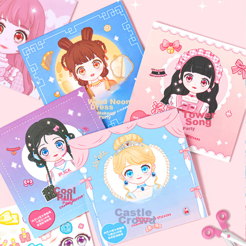 COOKSS Princess Dress-Up Sticker Book, Children's Toy for Ages 3-6, Girl's Makeu...